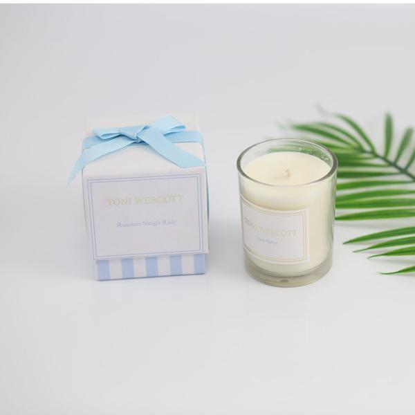 Clear Natural Soy Wax Scented Jar Candle With Gift Box For Home Decoration