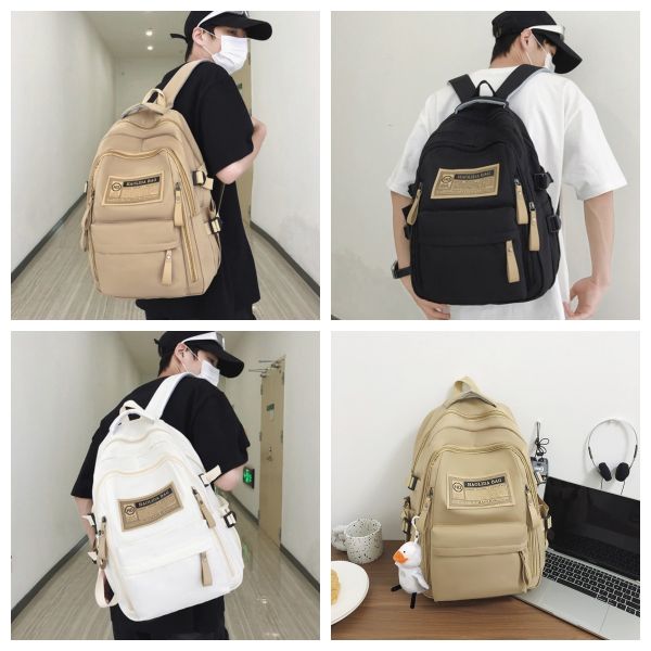 Colefa Factory Nylon Back Bags for Women Travel Spring Autumn Computer Backpack for Men High Middle School Student Backpack