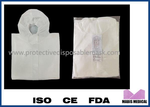 Full Body White Waterproof Disposable Isolation Clothing