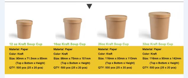 Шары бумаги Kraft чашек супа 12 Oz Biodegradable с крышками