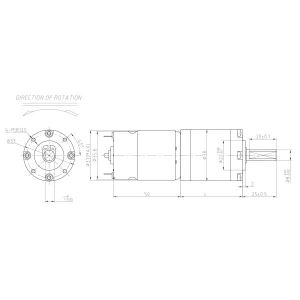 RS545 DC Planetary Gear Motor 2Rpm 18V DC Motor High Torque For Armarium