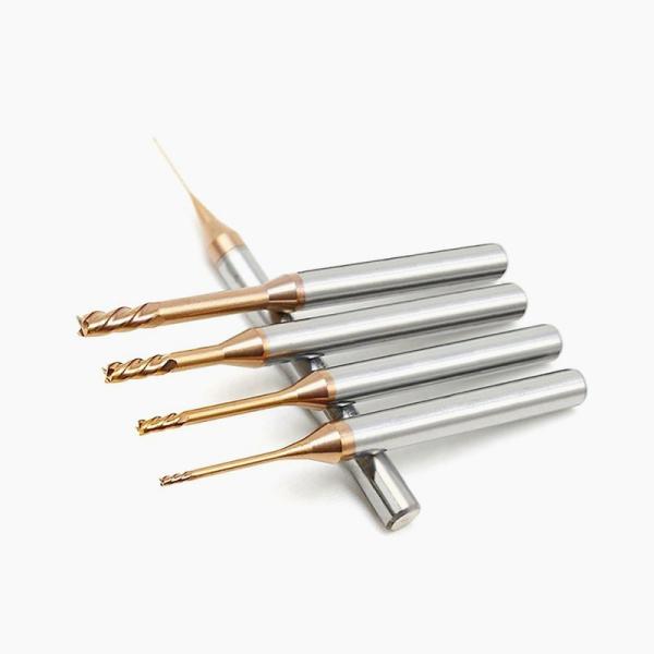 Micro Deep Groove Long Neck Milling Cutter , 0.1mm Corner Radius End Mills
