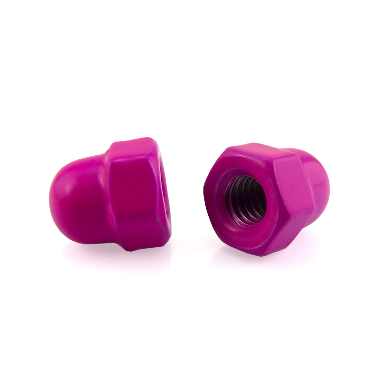 Pink Metal Nut Zinc Plated Round Cap Nut customized For Food Beverage