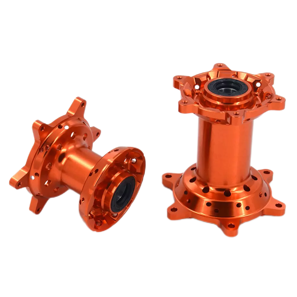 Precision CNC Machined Orange MX Front Rear Wheels Hubs Set for KTM 125-530 2003-2017