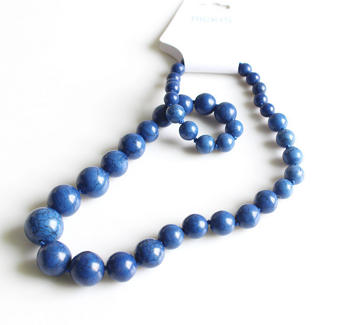 European and American bohemian atmosphere blue turquoise necklace
