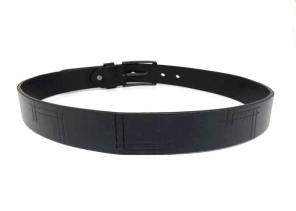 Embossed Alloy Pin Buckle 3.5cm Men Cow Leather Belt