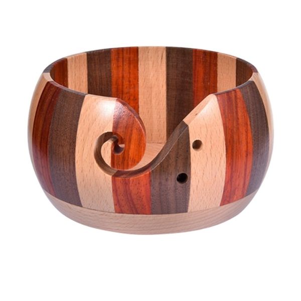 木製の羊毛織り碗 レトロ 木製の糸碗