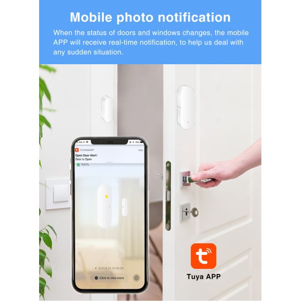 Zigbee Door Window Sensor 2.484GHz Smart Alarm Sensor Tuya Google Assistant