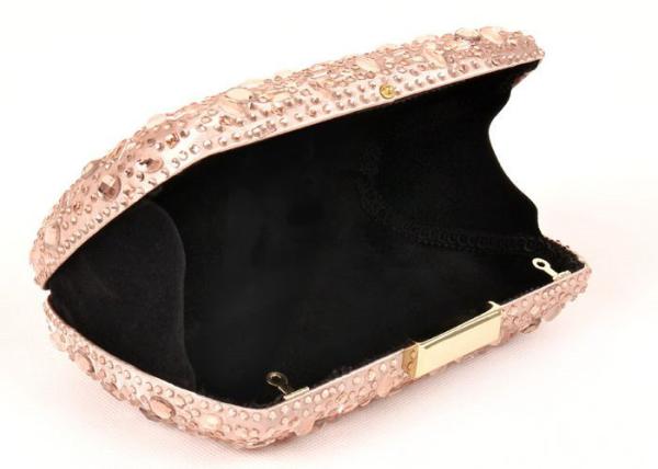 Bling Champagne Rhinestone Clutch Evening Bag , Hot Fixed Box Clutch Evening Bags
