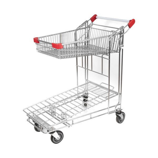 Вагонетка бирки супермаркета вагонетки склада двойного слоя цинка сверхмощная