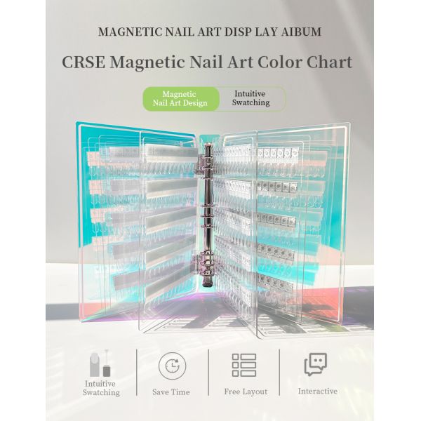 Detachable Acrylic Magnetic Nail Art Display Board Gradient Colors 120/180/240 Shades for Plastic Tool Nail Gel Nail Supplies