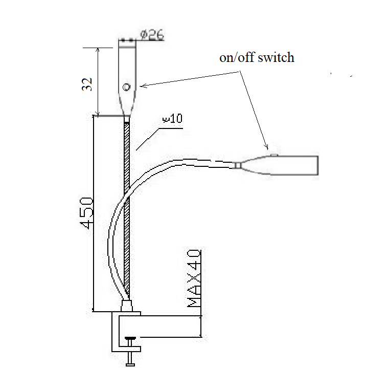 4V DC Voltage Flexible Gooseneck LED Desk Lamp with Clamp Silver Finish