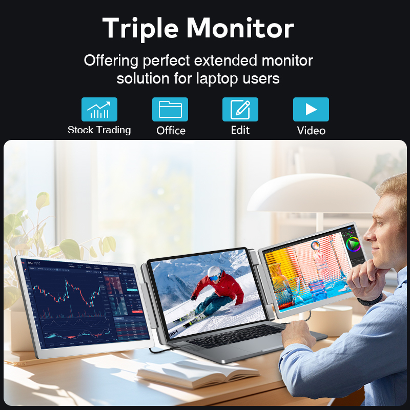 Type C & HD Port 14 Inch Portable Monitor LCD Computer Monitor Extension