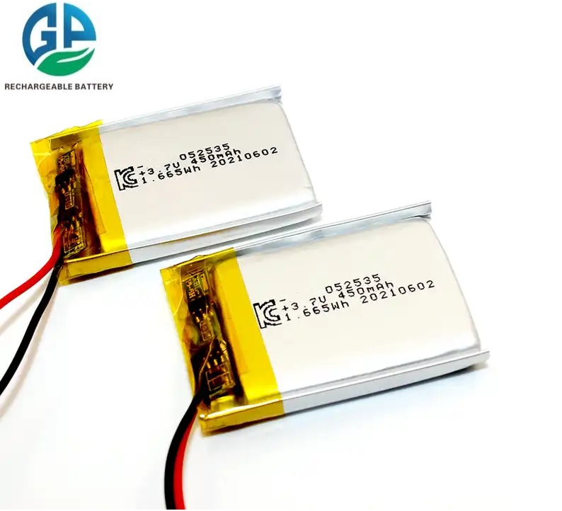 3.7V 450mah Lipo 502535 перезаряжаемая литий-ионная полимерная батарея 3,7 V для беспроводного продукта / ушного телефона Blue Tooth
