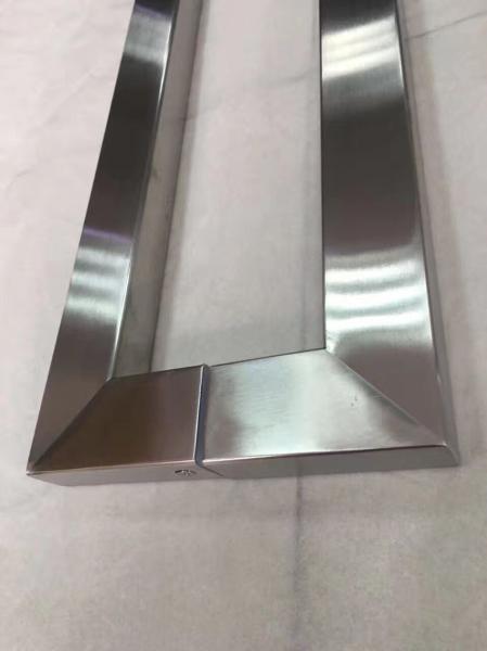 China Custom Made Satin Brush No.4 Stainless Steel Door Handle In Foshan Manufacturer
