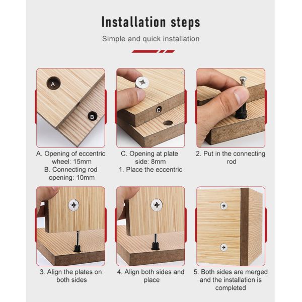 M10 M8 Furniture Hardware Cam Lock Fittings Mini Fix Connecting Quick Release Bolt