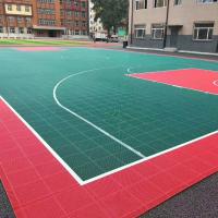 Pp enclenchant les carrelages extérieurs de basket-ball avec la couleur multi
