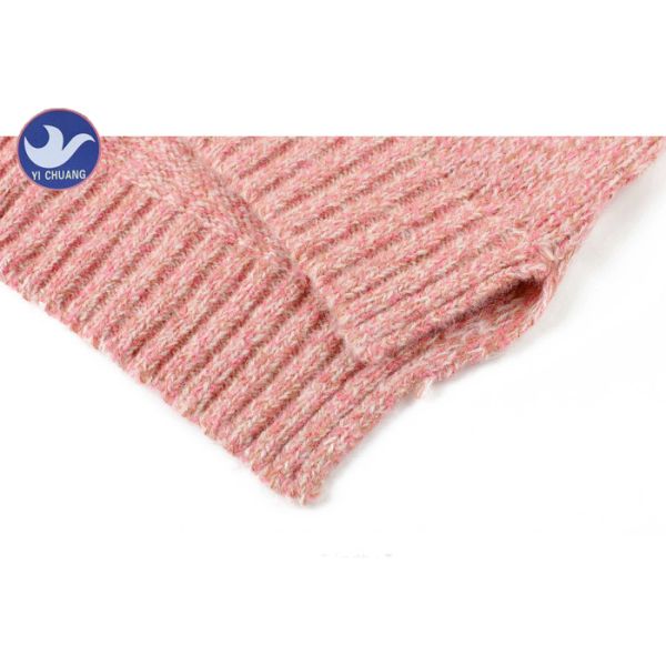 Wool Mohair Melange Womens Knit Pullover Sweater High-Low Side Slit Winter Jumper