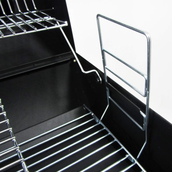 Surface High Temp. Powder Coated Two Chambers Offset Smokers Trolly BBQ with Chimney
