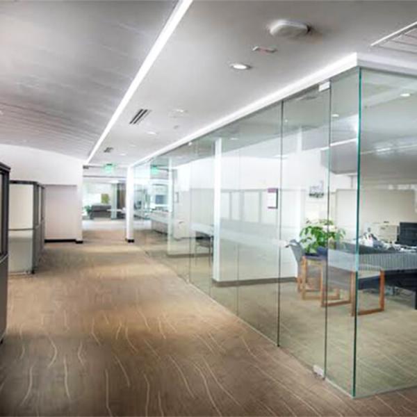 Full View Frameless Transparent Glass Partition Wall for Office, Home, Workshop