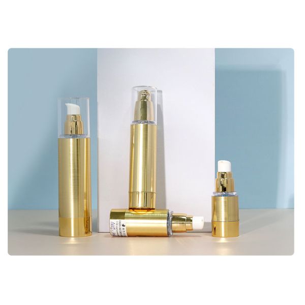 Empty Luxury Airless Pump Bottle 30ml 50ml Cream Vacuum Bottle Brushed Metal Replacement