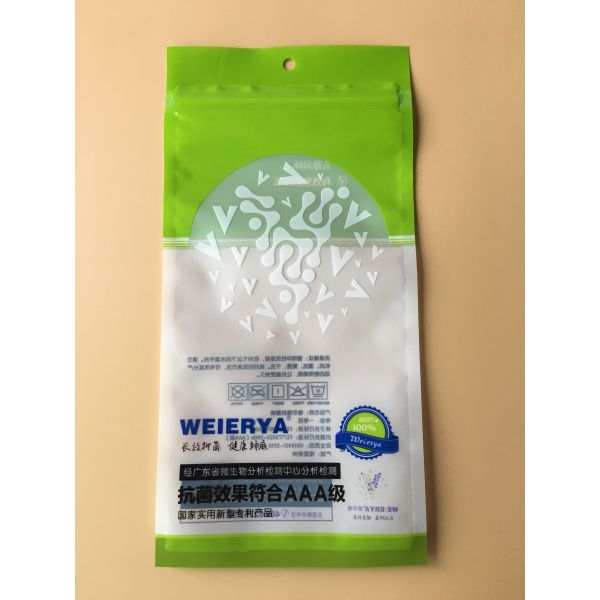 Moisture Proof Custom Socking Packaging / Plastic Socks Bag With Zipper