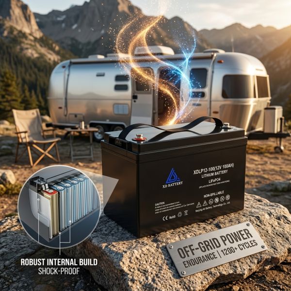 12V 100AH IP65 Waterproof LiFePO4 Deep Cycle Caravan Battery All-Weather Outdoor for RV Marine