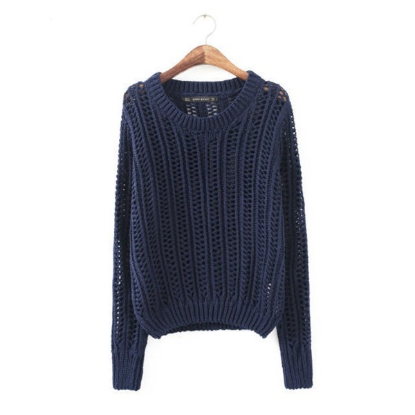 Crochet,pullover Hollow Out Golden Thread women sweater Knitted Loose Sweaters warm pullovers