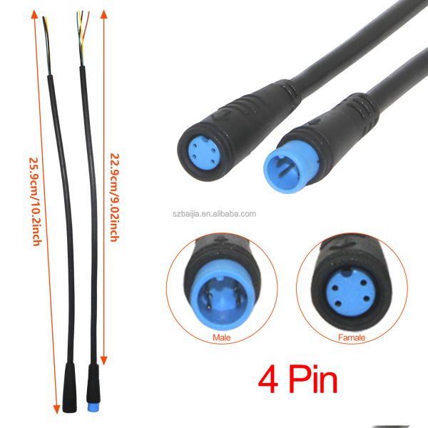 2/3/4/5/6/7/8/9 Pin Female Male Electric Scooter Cable ABS Material Water Resistant