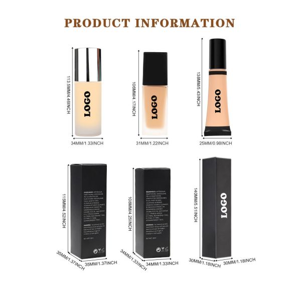 OEM / ODM Makeup Foundation DIY Brand Foundation Oil Control водонепроницаемая увлажняющая BB Cream Concealer Долговечная матовая жидкая основа