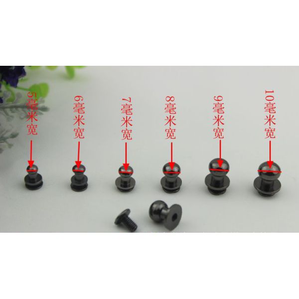 Bag metal hardware accessories nickel color 4 mm -12 mm high quality monk head nipple nail wholesale