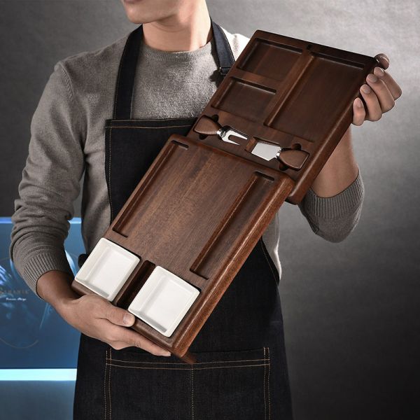 Customizable Multi-Function Bamboo Cutting Board with Stand and Collapsible Colander