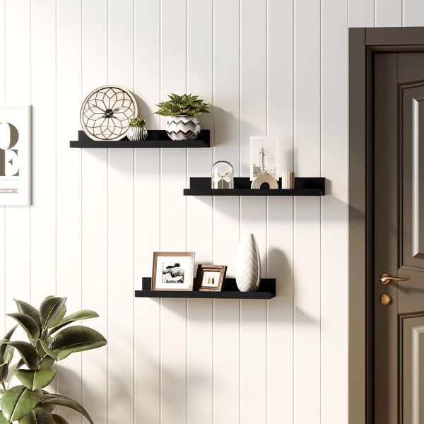 Modern Wall Decorative Floating Shelves MDF Customized Color Wall Mounted Display Rack