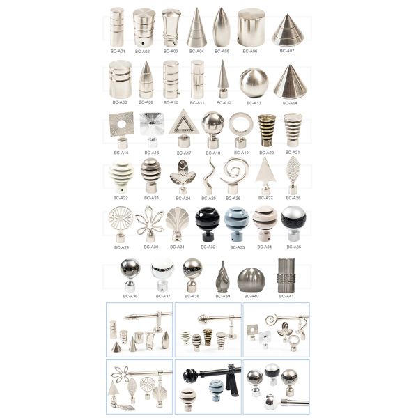 Aluminium Pole Finials Curtain Hardware Accessories