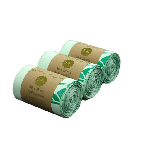 18Mic PLA PBAT 4Roll/Set Compostable Trash Bags With Box