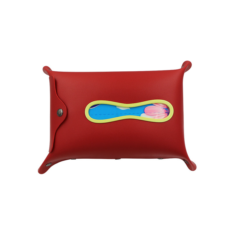 замши крышки коробки ткани 19.5*12*6cm функция кожаной красной Multi
