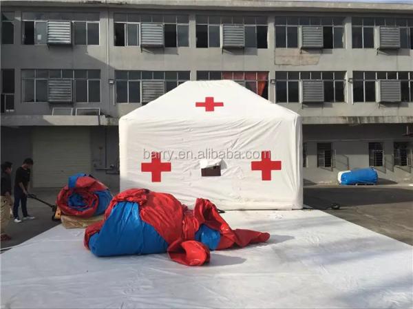 Pvc Tarpaulin Medical Inflatable Hospital Tent Water Resistant For Emergency