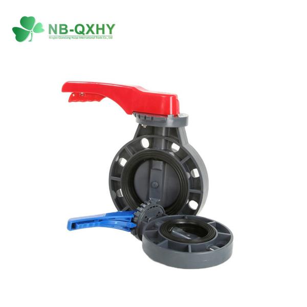 PVC Flange Butterfly Valve with ABS Handle and Wafer End Connect DN50-DN500