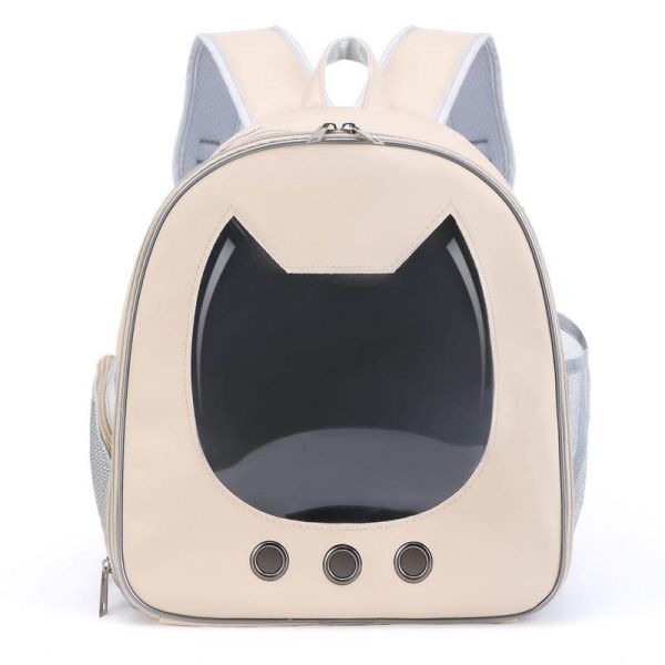 Cat Backpack Carrier Wholesale, Ventilated PU Pet Travel Backpack OEM ODM Custom Logo