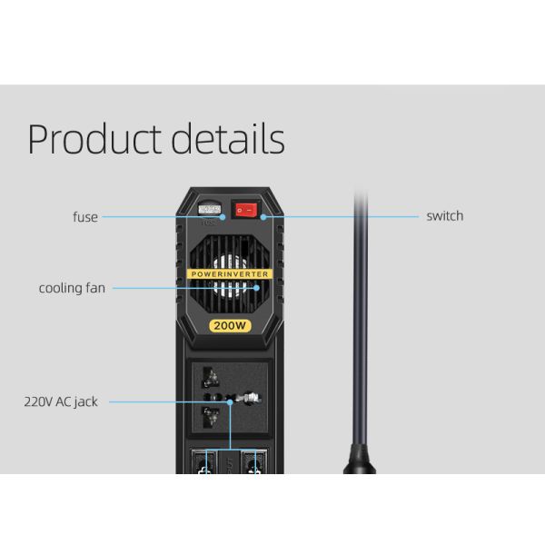 Hybrid Car Inverter Car Inverter 12V-220V Cigarette Lighter Converter 12V To 220V Car Power Inverter