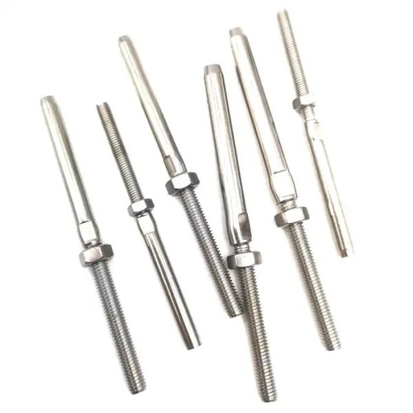 OEM Heavy Duty Stainless Steel 316 Wire Rope Swage Stud Thread Terminal with Nut