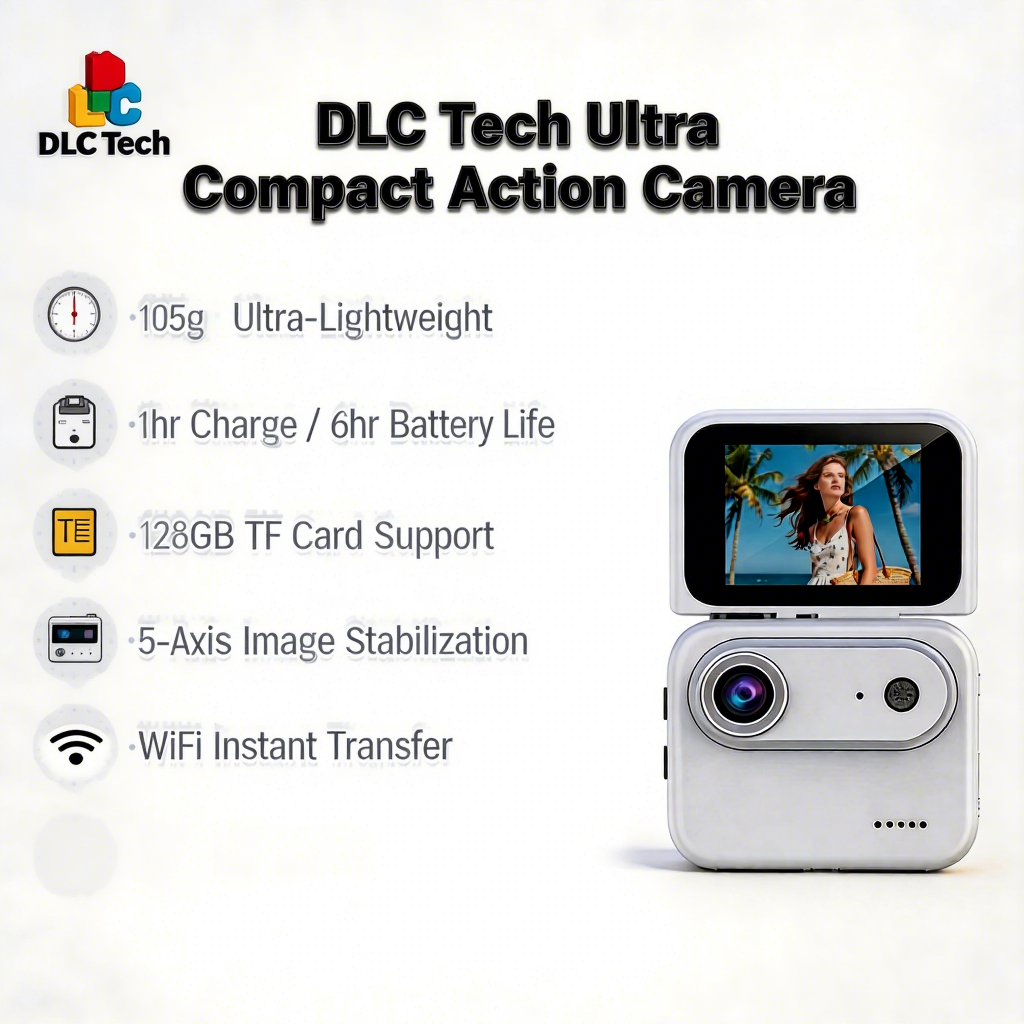 1080P HD Action Camera Flip Screen 143 Wide Angle Lens WiFi Stabilization 30m Waterproof MicroSD Biking Adventures Vlogging
