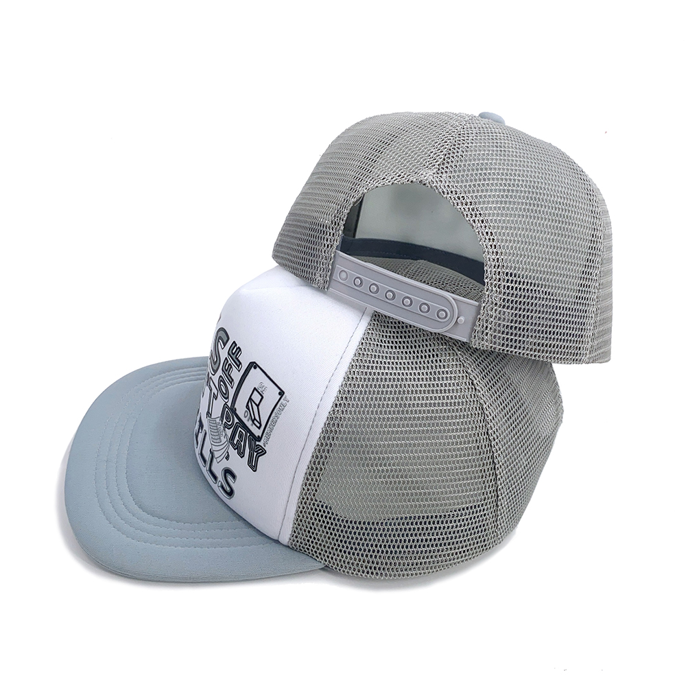 Foam Mesh 5 Panel Trucker Hat Structured Outdoor Unisex Flat Brim Snapback