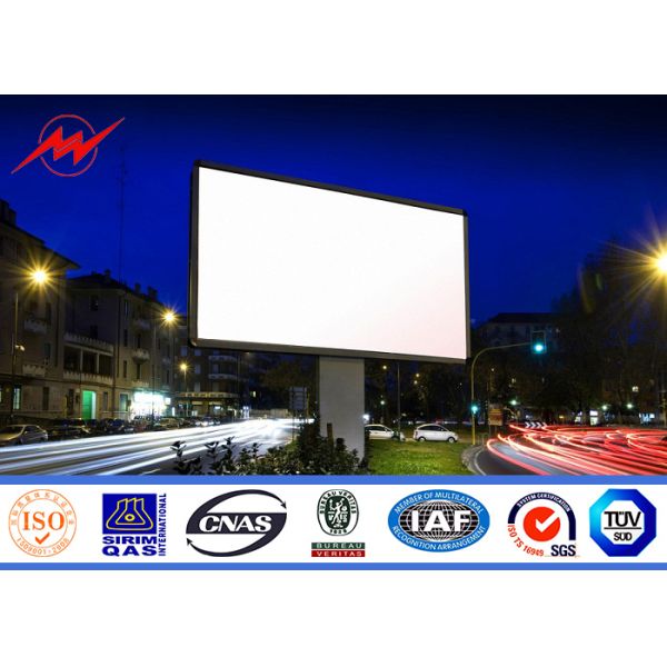 Single Sided Steel Structure Outdoor Billboard Advertising For Highway