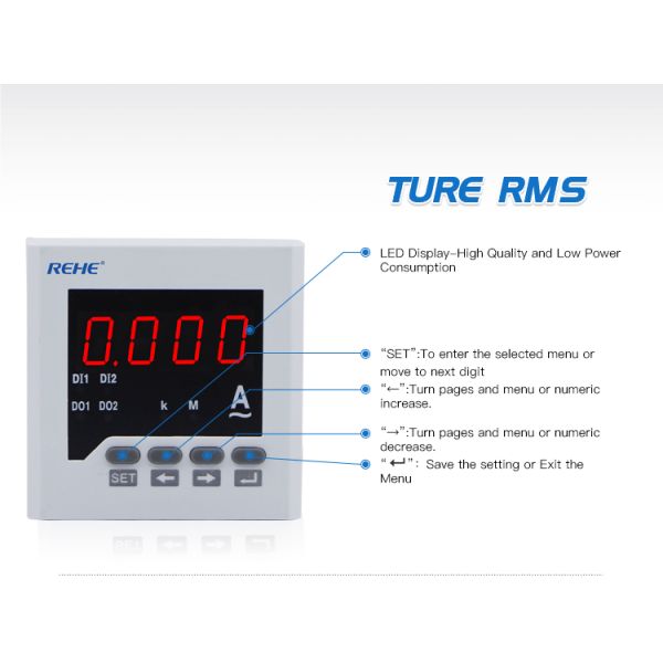 80*80 Single phase ampere meter/current panel meter for distribution box