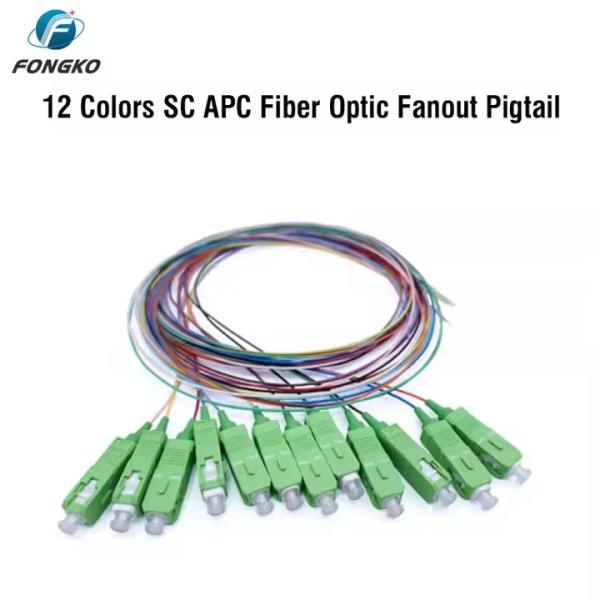 fiber pigtail 12 core 0.9mm G652D PVC fiber pigtail LC FC SC ST UPC APC fiber pigtail