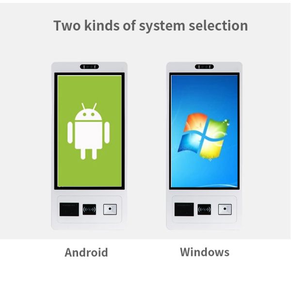 21.5 Inch Capacitive Touch 10 Point Self Service Kiosk with Thermal Printer and POS Bracket