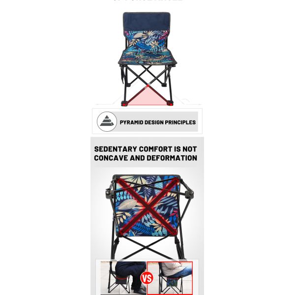 40x40x65cm 600d Oxford Cloth Customized Color Lightweight Folding Outdoor Chair