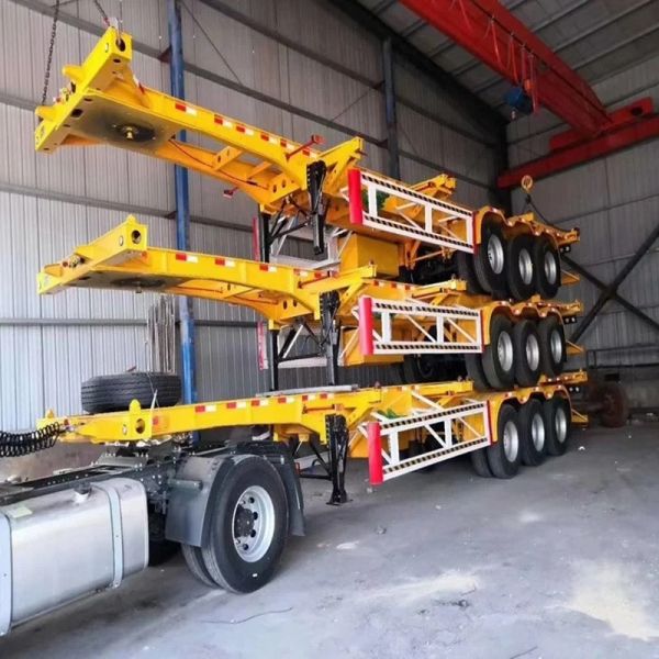 40FT 40 Tons Skeleton Chassis Trailer Truck Container Flatbed Trailer Used Tractor Trailer