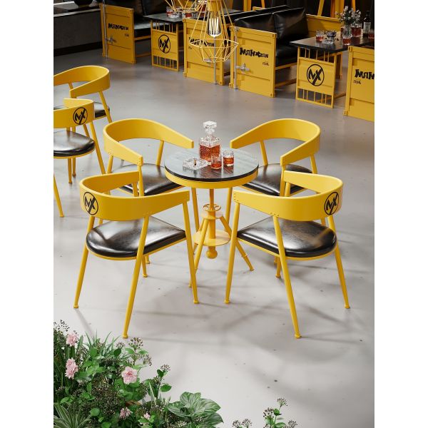 Luxury Metal Bar Table And Chairs Industrial Bar Table Chair Set Customized For Home Bar And Restaurant